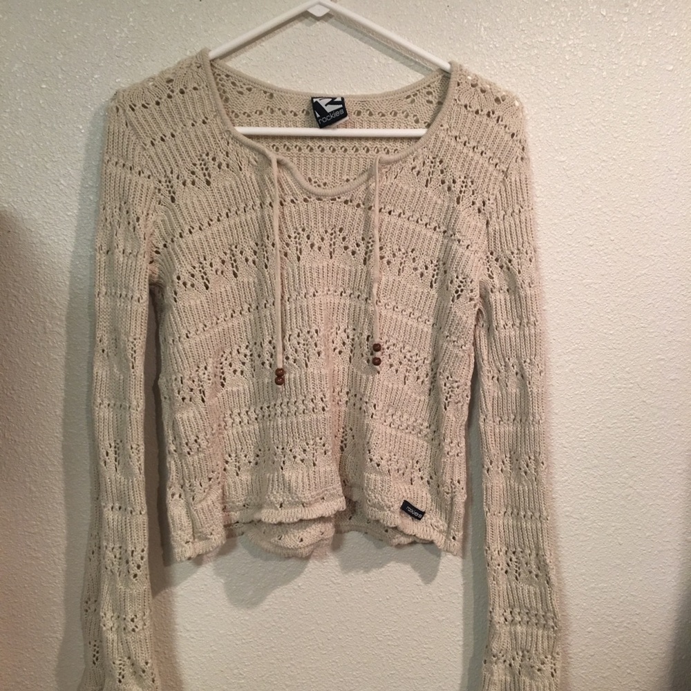 Boho Crocheted Crop Sweater
